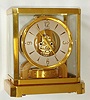 Swiss, LeCoultre, "Atmos", No. 70184, perpetual running clock, 15J, with bottom lever to secure torsion pendulum for transport, c1970