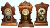 Three Connecticut time and strike parlor clocks, late 19th century.