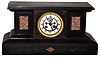 French black slate and marble 8 day time and strike spring driven mantel clock, c1890