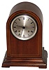 Waltham Clock Co. inlaid mahogany 8-day time and strike round top mantel clock, c1915