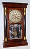 Southern Clock Co., 8 day spring driven time and strike calendar shelf clock. The movement in this clock was made by Gilbert. They could have supplied the movement or the whole clock to the Southern Clock Co, c1875