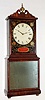 Aaron Willard, Boston, Mass., "Massachusetts Shelf Clock" 8 day weight driven movement in mahogany case with reverse painted tablet surrounding dial, c1820