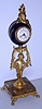 French, 8 day, platform movement gilt and blue enamel figural desk or table timepiece. c.1900