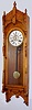 F. Kroeber Clock Co., "Regulator No. 47" wall clock 8 day time and strike spring driven movement in oak case, c1885