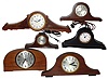 Seven Connecticut small wooden tambour clocks, Sessions and Ingraham, 20th century.