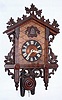 American Cuckoo Clock Co., Philadelphia, 30 hour two weight driven inlaid cuckoo clock, c1910