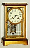 French brass and glass 8 day time and strike crystal regulator, c1900.