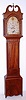Aaron Brokaw, Bridgetown, New Jersey tall clock 8 day time and strike weight driven movement with unusual count wheel strike in mahogany and mahogany veneer case with rounded corner columns and typical New Jersey mid-panel and painted metal dial with date, c1795