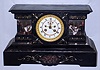 French black slate and marble 8 day time and strike mantel clock, c1880.