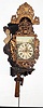 Dutch Stoelklok reproduction 30 hour time/strike/alarm weight driven wall clock, c1980.