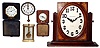Five desk, travel and auto 8 day time only balance wheel clocks, 20th century