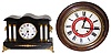 Two American 8 day time and strike wooden cased clocks, early 20th century