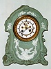 French Wedgewood porcelain cased 8 day time and strike spring driven mantel clock, c1890