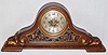 Chelsea Clock Co., Boston, Mass., painted ceramic 8 day house strike spring driven tambour mantel clock, c1919