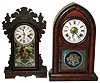 Two Connecticut time and strike shelf clocks including a Waterbury and Welch, late 19th century