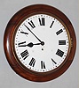 English dial wall clock 8 day time only spring driven movement with fusee in walnut case, c1900
