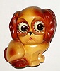 German, Oswald, small dog light color rotating eyes 30 hour novelty clock, circa mid 20th century