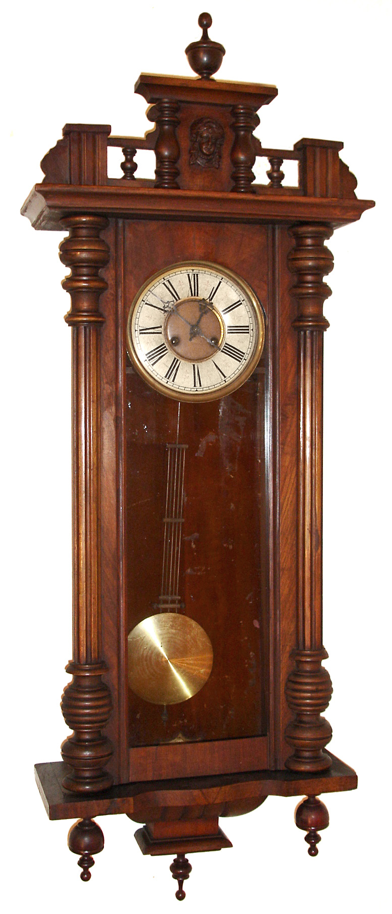 Kienzle, German Vienna Regulator wall clock, 8 day time and strike spring driven movement in walnut case, c1900 — Antique Clocks Price Guide