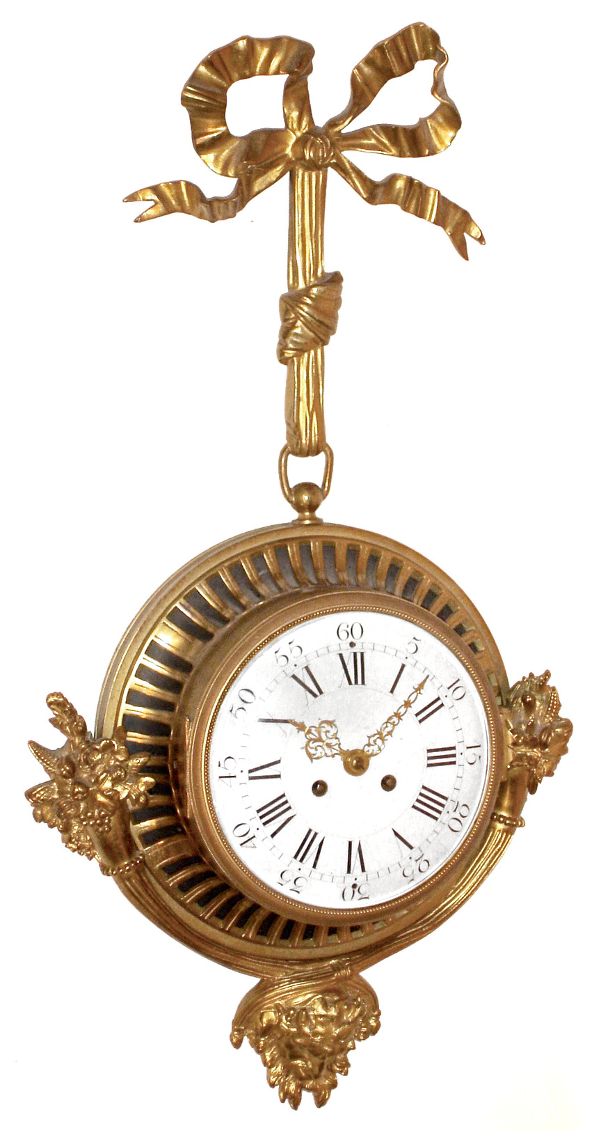 French cast brass 8 day time and strike cartel clock, c1860 — Antique Clocks Price Guide