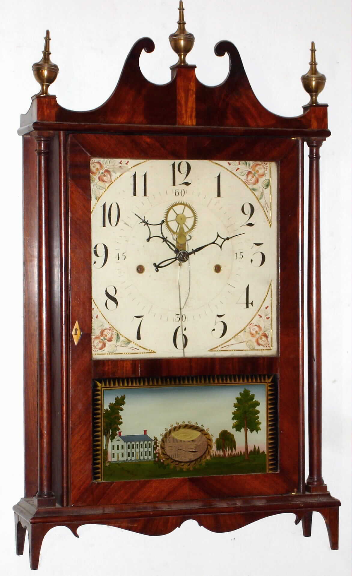 Eli Terry, Plymouth, Conn., 30 hour time and strike model 3 outside escape pillar and scroll shelf clock, c1819 — Antique Clocks Price Guide
