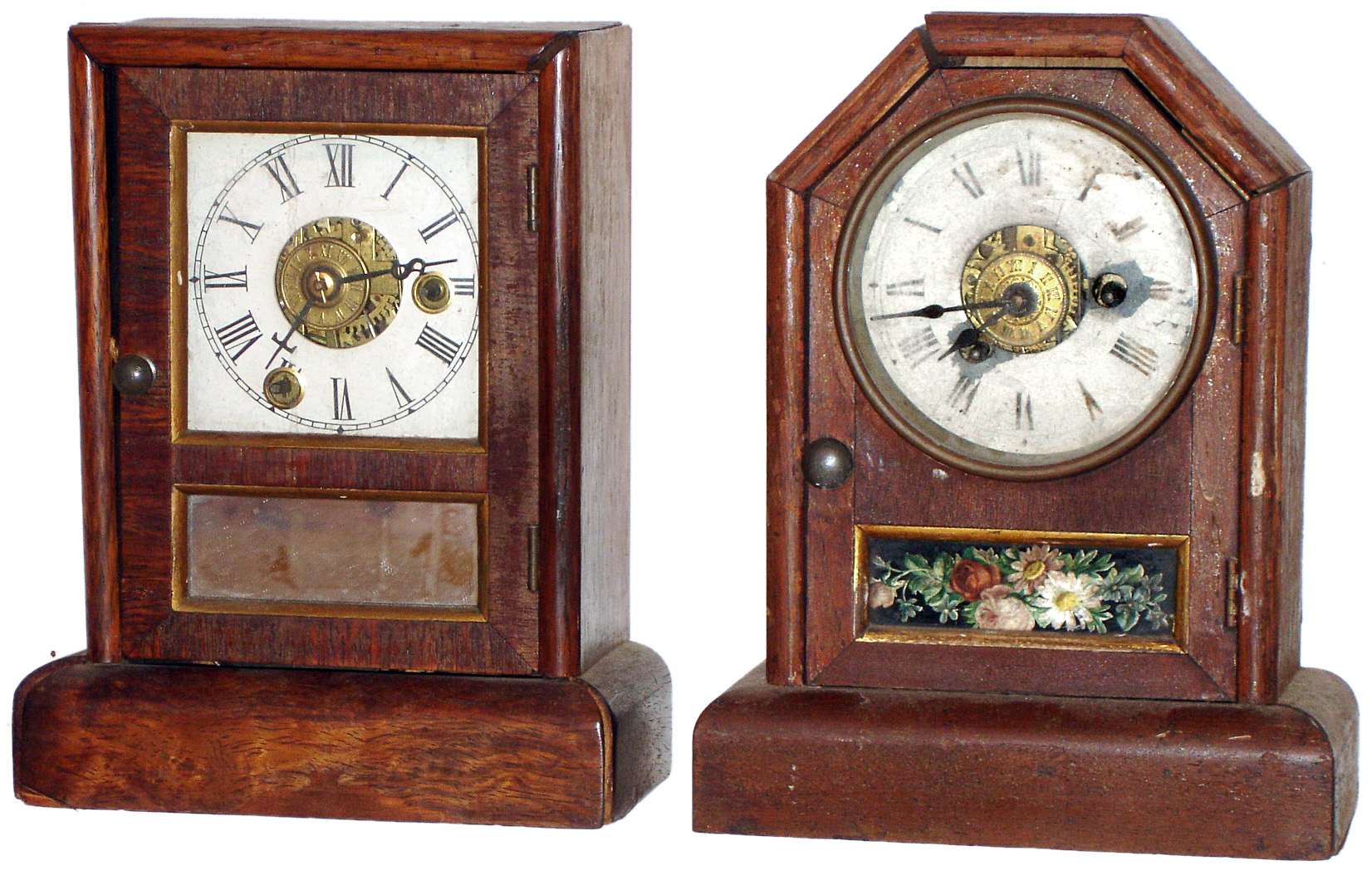 Clocks- 2 (Two) Seth Thomas 30 hour time and alarm rosewood cottage clocks, c1870 — Antique Clocks Price Guide