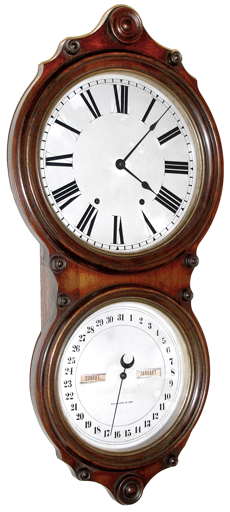 Seth Thomas Clock Co., Thomaston, Conn., "Office Calendar No. 6" , 8 day, time and strike, calendar wall clock, c1896 — Antique Clocks Price Guide