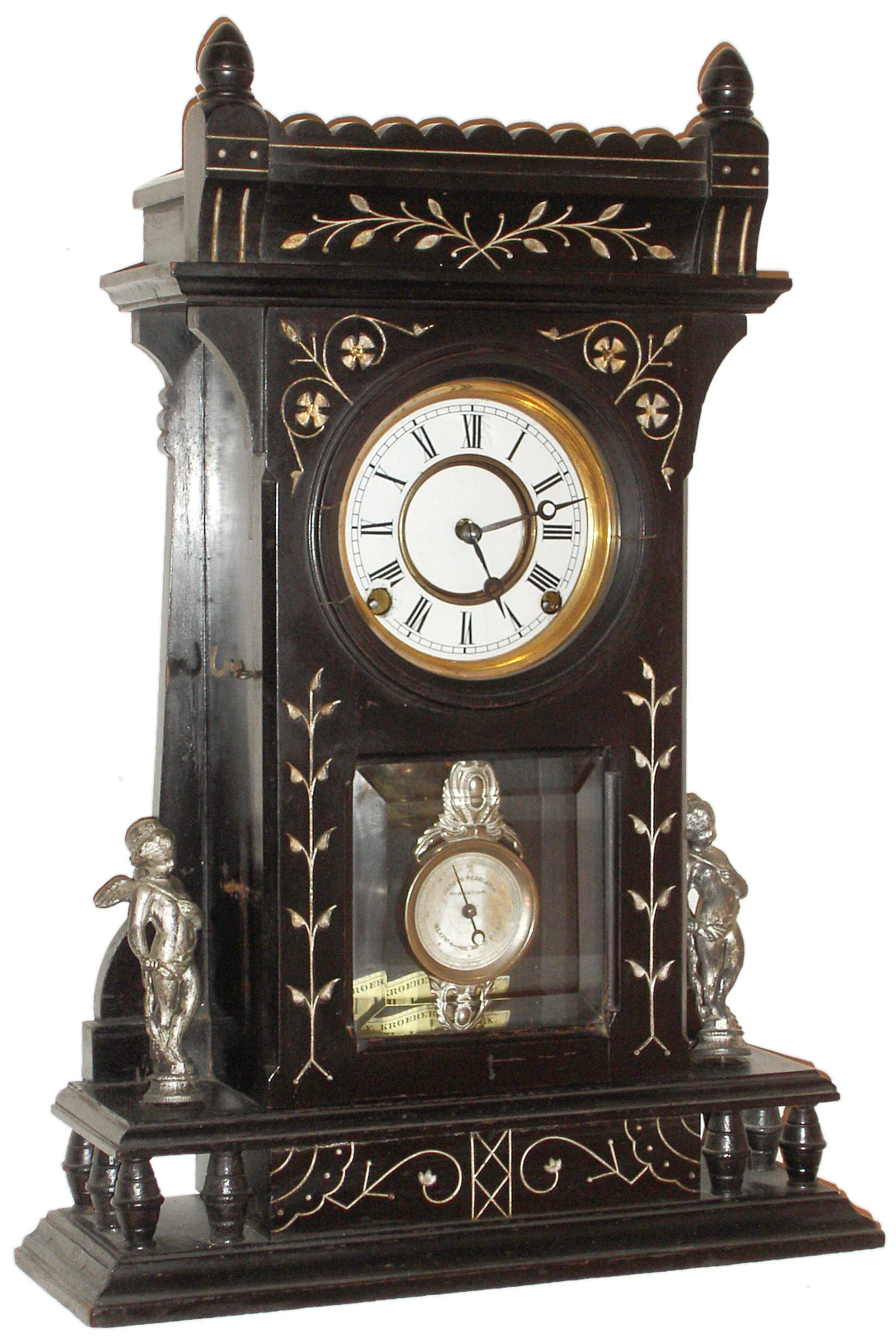 F. Kroeber Clock Co., "Hartford", 8 day, time and strike, mantel clock, c1881. — Antique Clocks Price Guide
