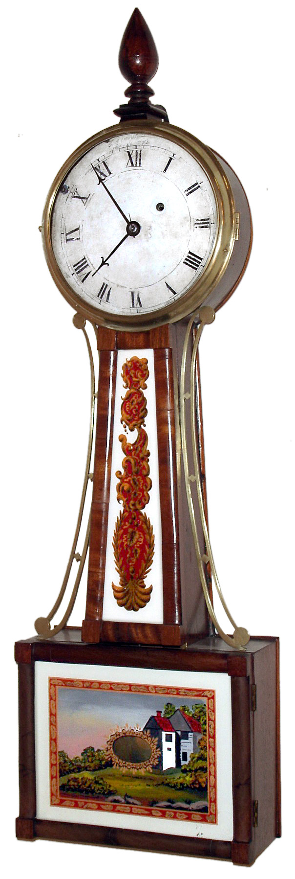 Boston, unknown , 8 day, mahogany banjo or patent timepiece, c1830. — Antique Clocks Price Guide