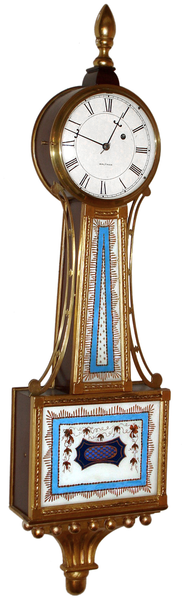 Waltham Clock and Watch Co., Waltham, Mass. presentation banjo with an E. Howard and Co., premium movement with maintaining power, c1930 — Antique Clocks Price Guide