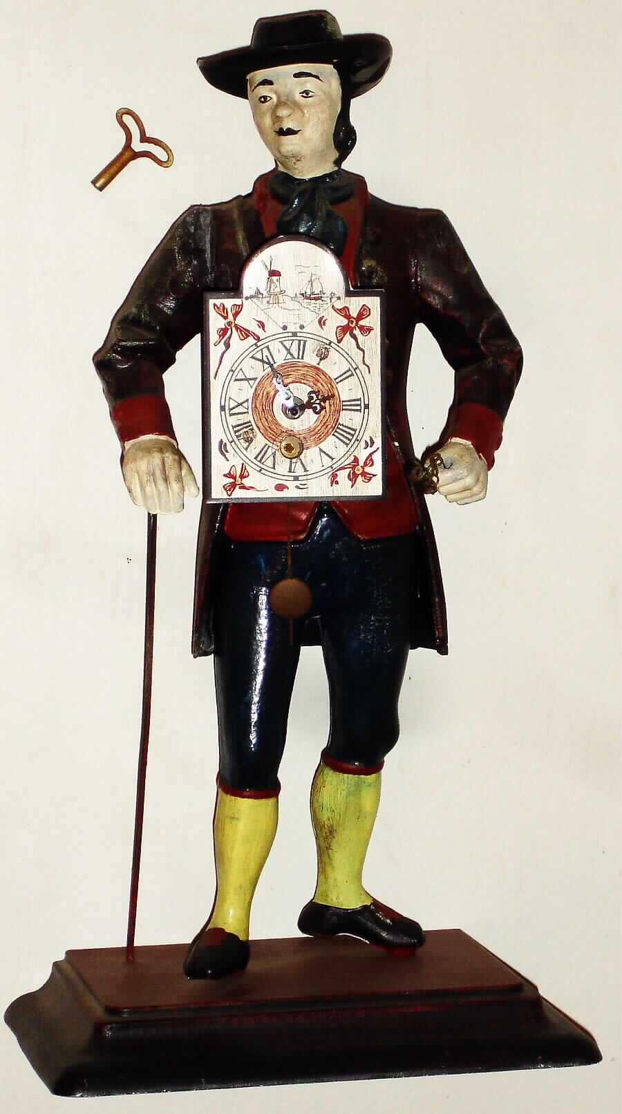 German modern painted cast metal 30 hour peddler clock, c1972 — Antique Clocks Price Guide