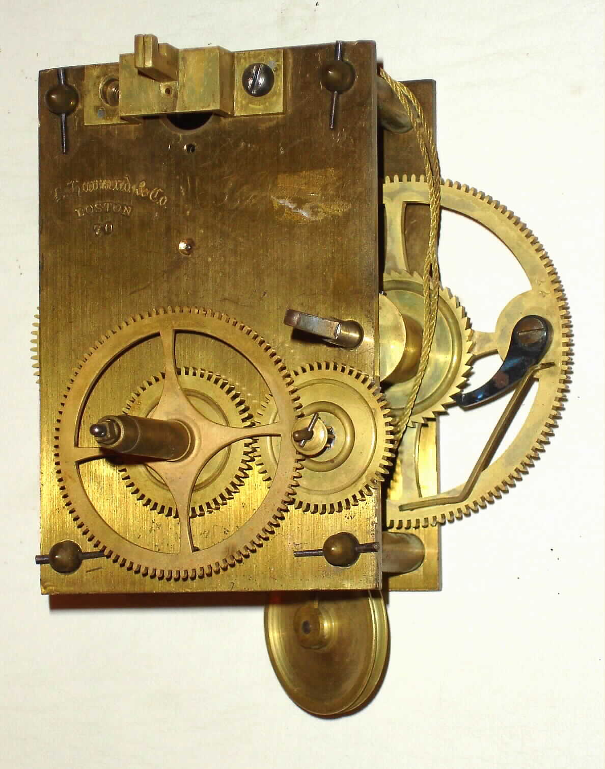 E. Howard, Boston, partial movement only (no pallets) for No. 70 wall regulator — Antique Clocks Price Guide