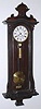 German, 1-weight "Vienna Regulator" in a grained case with original top, slide mount movement with original brass brackets, old pulley and hands, c1880
