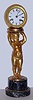 French, 8 day lever movement time and strike gilt figural mantel clock, c1900