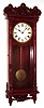 Asian, modern reproduction large wall clock, copy of New Haven, 8 day time and strike spring driven movement in mahogany case, c1990