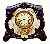 Ansonia Clock Co., New York, "La Landes" Royal Bonn 8 day time and strike porcelain mantel clock, c1910