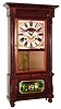 Birge, Mallory and Co, Bristol, Conn., 8 day weight driven time and strike mahogany column and cornice shelf clock, c1840