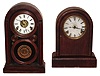Clocks- 2 (Two) rosewood roundtop 8 day time and strike Connecticut Ingraham and Gilbert mantel clocks, later 19th century
