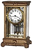 Seth Thomas Clock Co., Thomaston, Conn., "Empire No. 13" 8 day time and strike brass and glass crystal regulator mantel clock, c1907