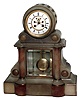 French alabaster marble 8 day time and strike mantel clock, c1890