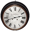 E. Ingraham, Bristol, Conn., black painted wood 8 day time and strike gallery clock, c1920