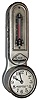 Minneapolis Honeywell 8 day 7 jewel thermostat clock and thermometer, c1930