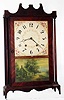 E. Terry and Sons, Plymouth, Conn., 30 hour time and strike wood movement pillar and scroll shelf clock, c1828