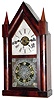 Forestville Mfg. Co., (J. C. Brown), Bristol, Conn., 8 day time and strike/alarm fusee movement steeple clock, c 1845.