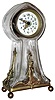 French, 8 day glass and gilt brass platform escapement table timepiece, c1900