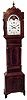 Robert Gibson, Whitehaven, England tall case clock, 8 day, time and strike, weight driven movement in an inlaid mahogany case with rope turned columns flanking trunk and hood. The painted iron dial has moon phase and second's bit, c1820