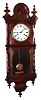 Welch, Spring and Co., Forestville, Conn., "Regulator No. 4", 30 day, time only, spring driven, nickel plated movement with club tooth escapement in walnut case with paper over metal dial, c1875