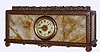 New Haven Clock Co., a marble and bronze clock, limited production, using the heavy cast moldings used earlier on the "Tile" model, 8 day, time and strike, c1890