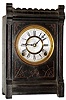 F. Kroeber, New York, "Cabinet No. 1" mantel clock, 8 day, time and strike, spring driven movement in ebonized soft wood case with papered metal dial, c1880