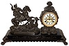 Ansonia Clock Co., New York, "Boar Hunter", 8 day, time and strike, figural mantel clock, c1894