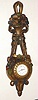 New Haven Clock Co., 8 day polychrome molded composite hanging novelty clock, c1910